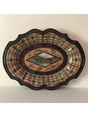 Danna Cullen Design VINTAGE for Zrike Co. "VINTAGE CABIN" Oval Platter, 16"x12"